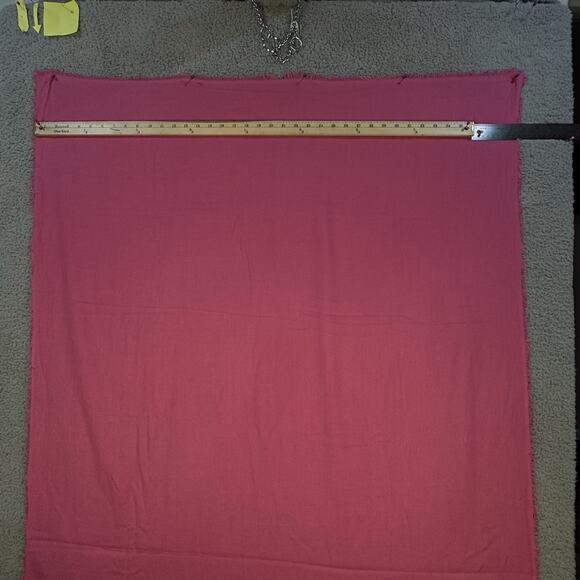 Pink Red Lightweight Shawl Scarves Set Of Two Solid Fringe Edge - Picture 4 of 9